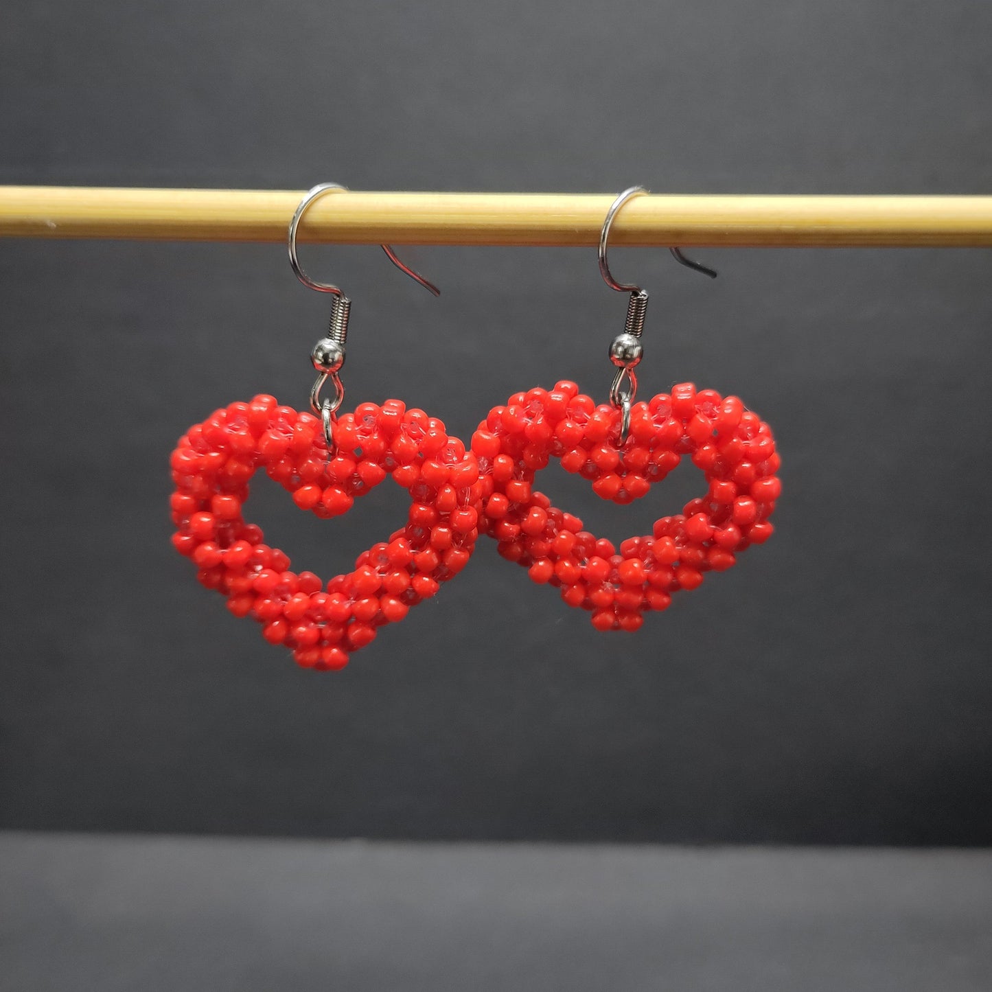 BOUCLES D'OREILLES - CŒURS BLANC