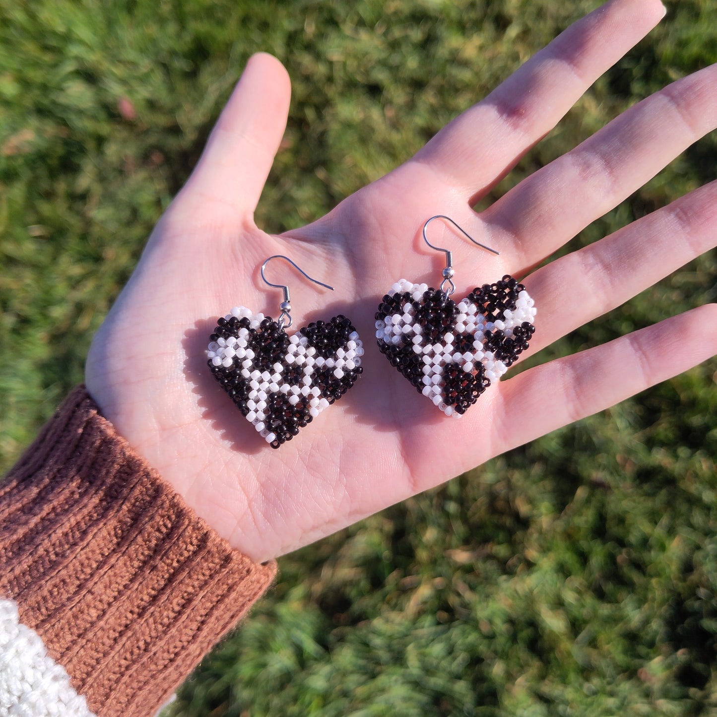 BOUCLES D'OREILLES - CŒURS VACHE