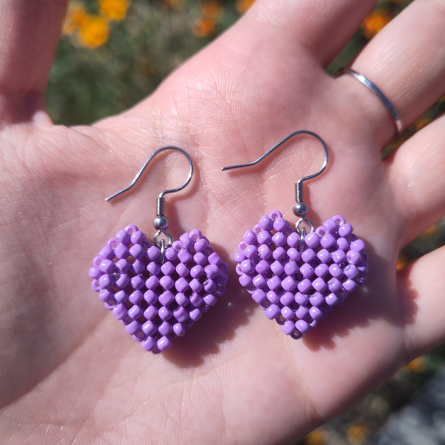 BOUCLES D'OREILLES - MINIS CŒURS VIOLET