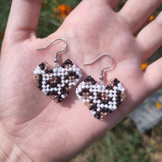 BOUCLES D'OREILLES - CŒURS LÉOPARD
